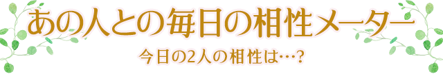 あの人との毎日の相性メーター 今日の2人の相性は…?